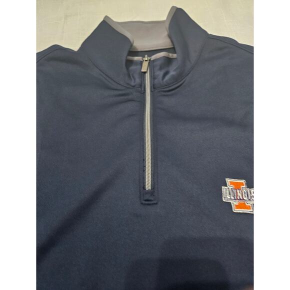 Antigua QTR Zip Mens Vest Illinois XXL in Blue - Picture 2 of 5